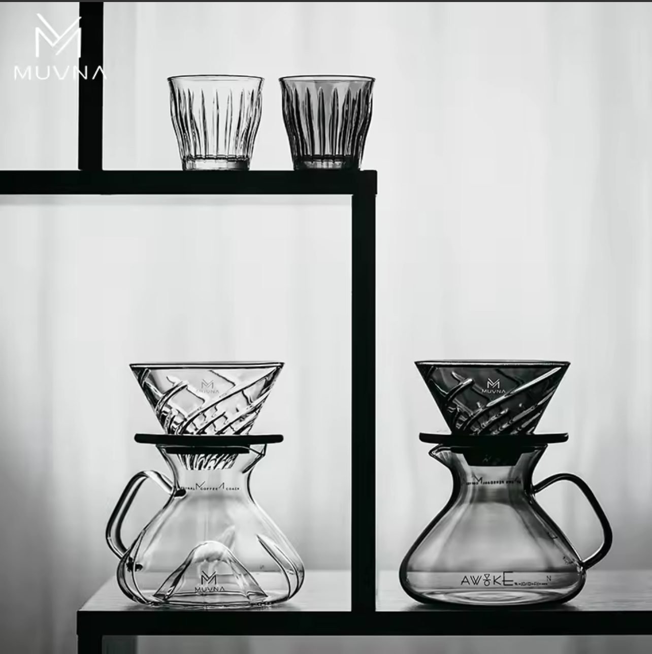 ⁦Muvna Tornado 450ml pour-over coffee maker set⁩ - الصورة ⁦3⁩