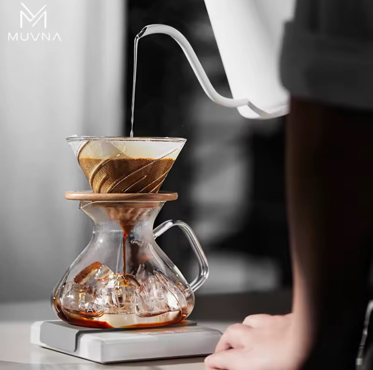 ⁦Muvna Tornado 450ml pour-over coffee maker set⁩ - الصورة ⁦4⁩