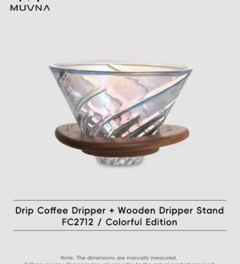 Muvna Drip Coffee Dripper and Wooden Dripper Stand