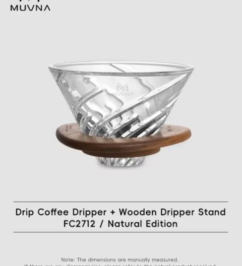 Muvna Drip Coffee Dripper and Wooden Dripper Stand