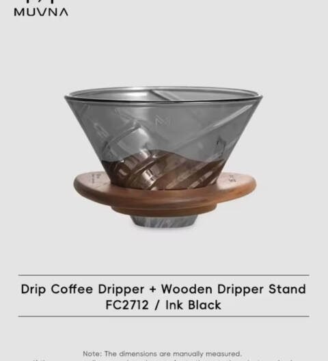 Muvna Drip Coffee Dripper and Wooden Dripper Stand