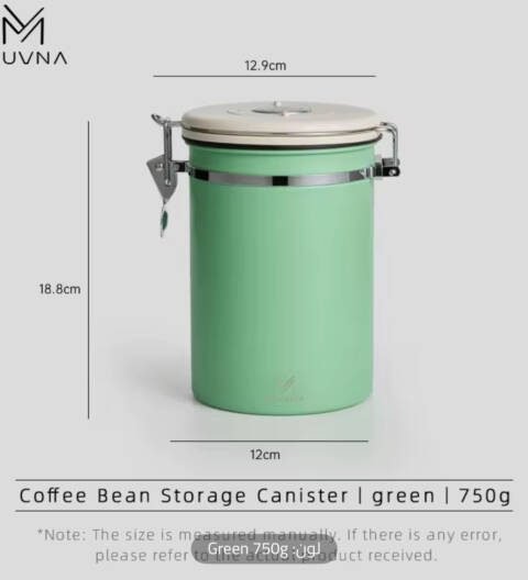 Muvna AIRTIGHT COFFEE BEAN STORAGE CANISTER 750 g