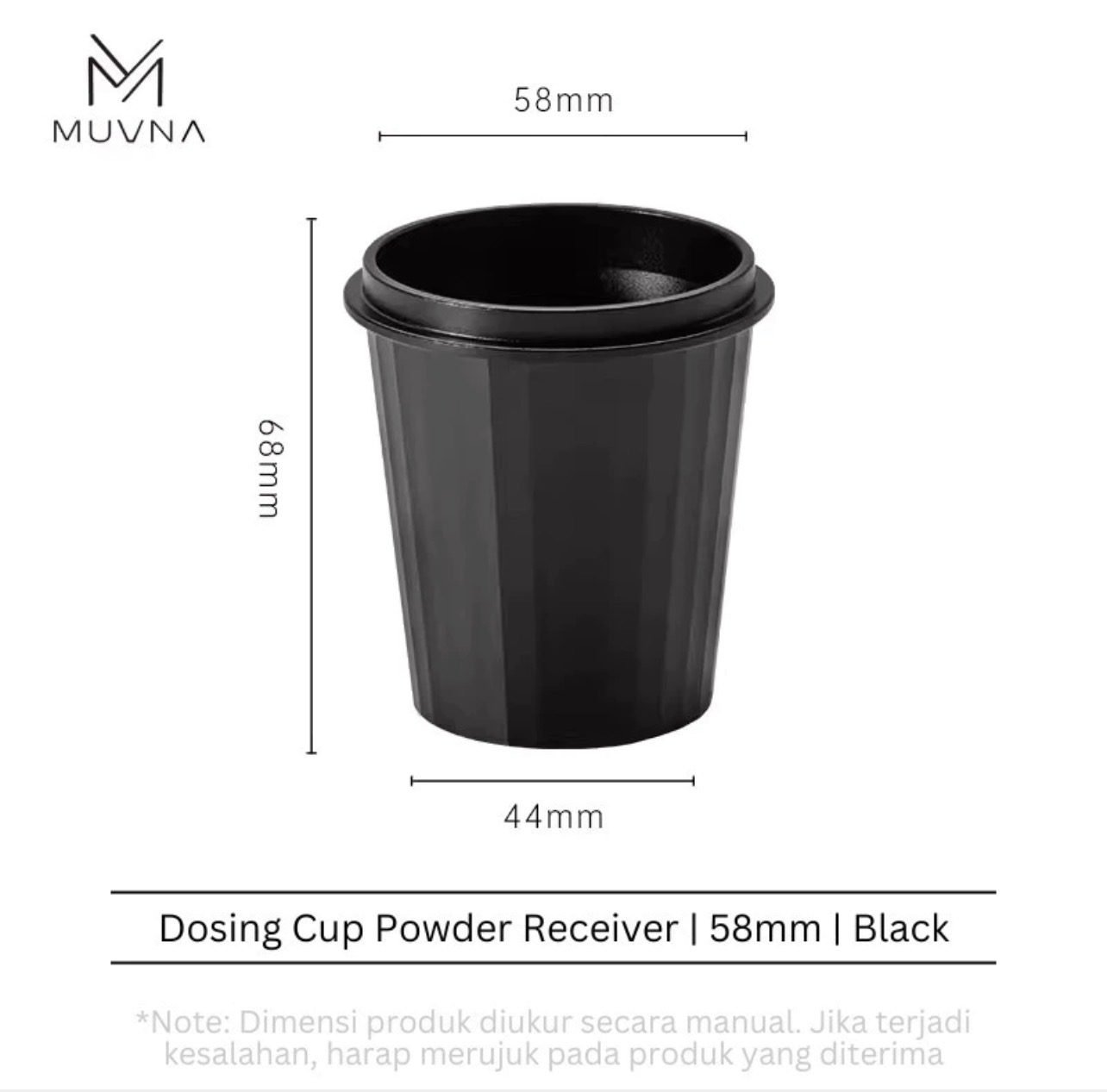 MUVNA - Dosing Cup black - Aluminum 58mm