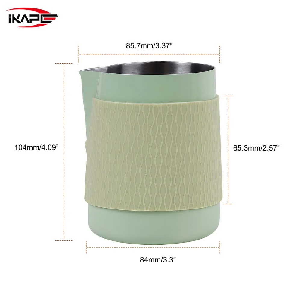 ⁦(500ml) IKAPE Espresso Milk Frothing Jug without Handle-Black⁩ - الصورة ⁦4⁩