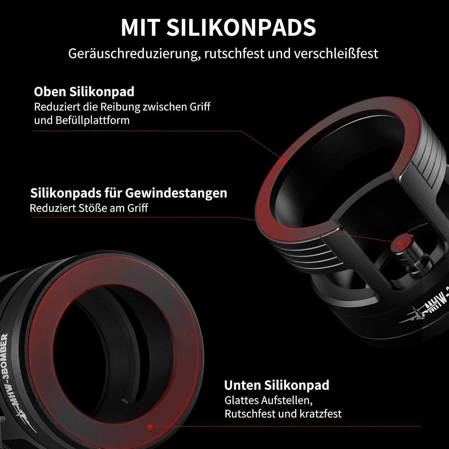 MHW-3BOMBER Yu Series 58 mm Portafilter Container, Black - الصورة 4