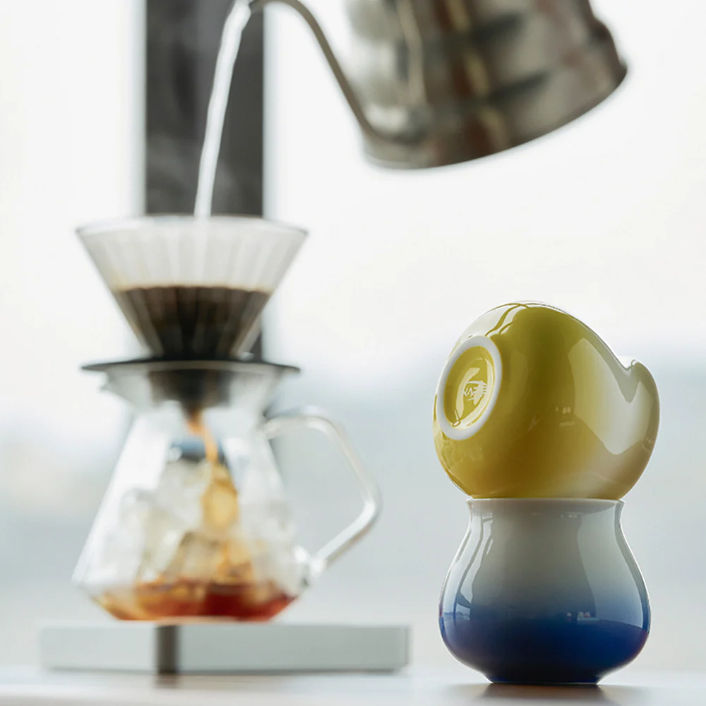 IKAPE Ceramic Combo Coffee Espresso Cup 180ml (Yellow) - الصورة 5