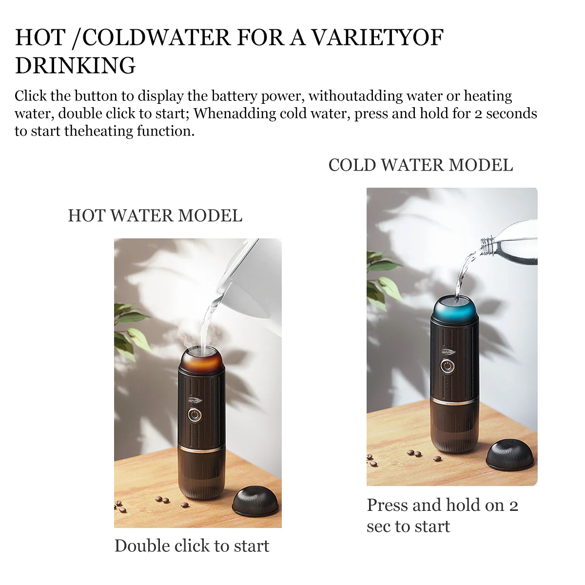 ⁦IKAPE Portable Electric Coffee Maker Espresso Machine Suitable Hot/Cold Woter⁩ - الصورة ⁦3⁩