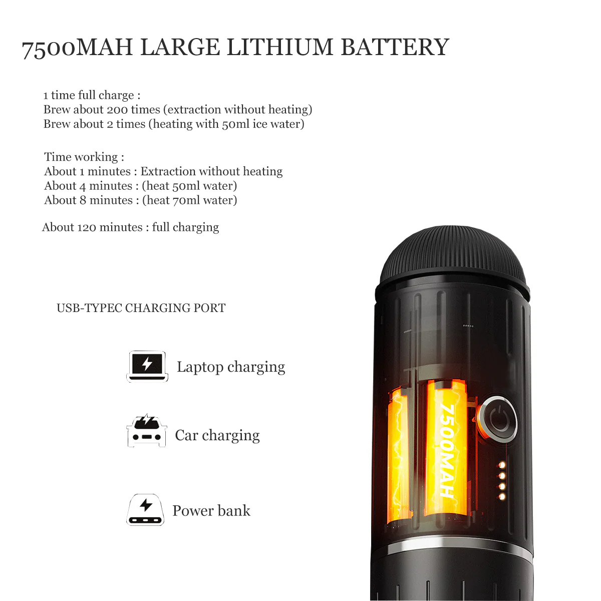 ⁦IKAPE Portable Electric Coffee Maker Espresso Machine Suitable Hot/Cold Woter⁩ - الصورة ⁦6⁩