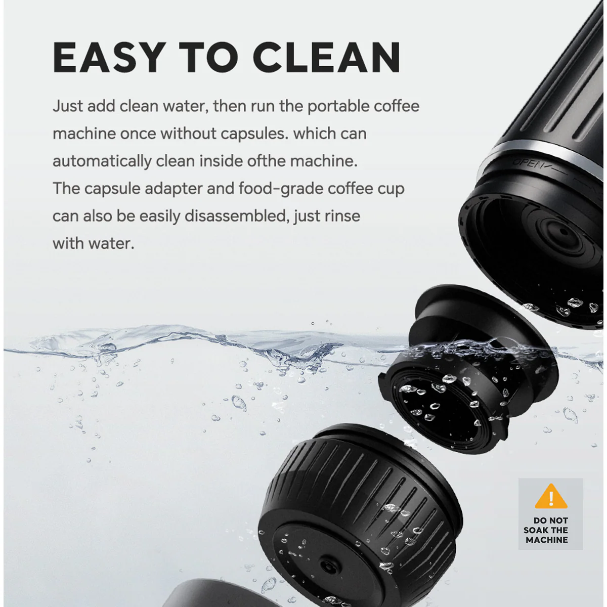 ⁦IKAPE Portable Electric Coffee Maker Espresso Machine Suitable Hot/Cold Woter⁩ - الصورة ⁦5⁩