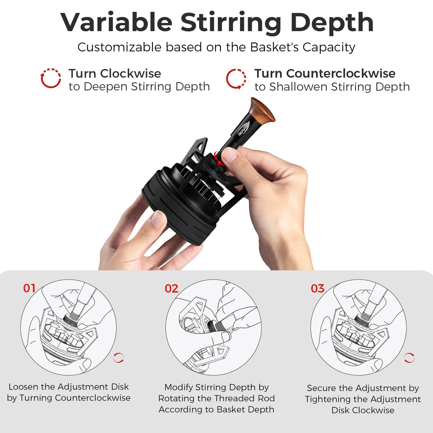 ⁦IKAPE V3 Espresso Rotary Springback WDT Distribution Tool 58mm⁩ - الصورة ⁦3⁩