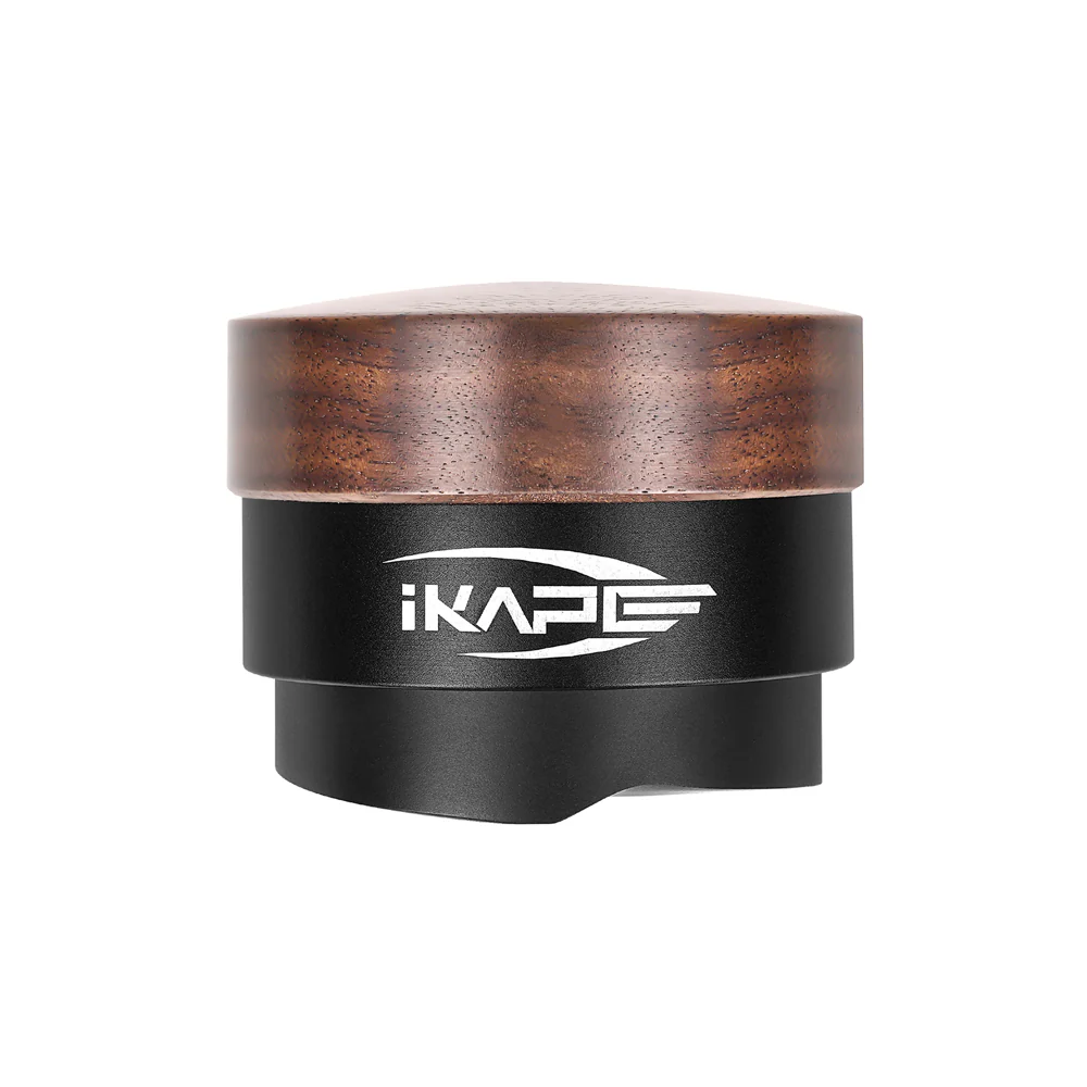IKAPE Coffee Distributor, Espresso Gravity Distributor(Wooden Handle,Black Base) 58.35mm
