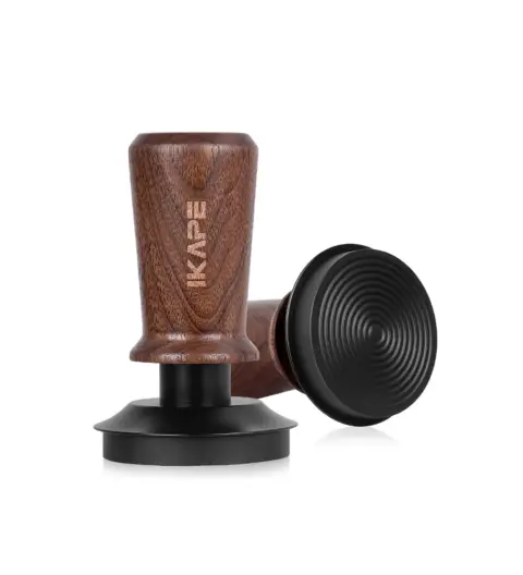 IKAPE V3 Calibrated Coffee Tamper(Wooden Handle,Black Base) 58.5 mm