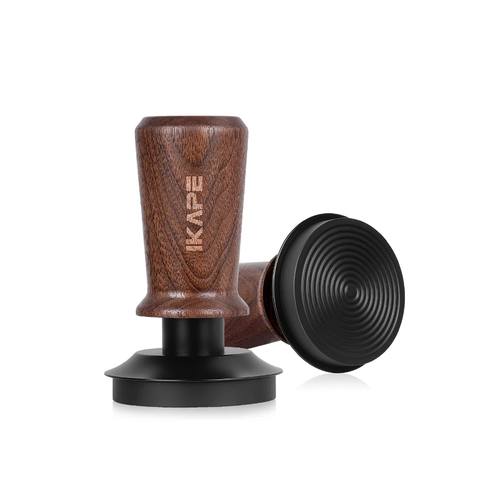 IKAPE V3 Calibrated Coffee Tamper(Wooden Handle,Black Base) 58.5 mm