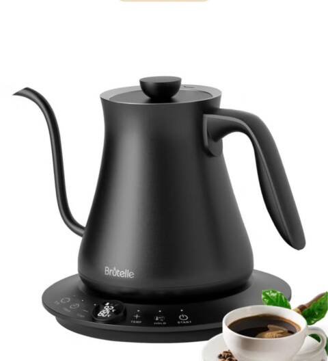 Electric Kettle V60 Coffee Kettle Gooseneck Kettle 800Ml- Black